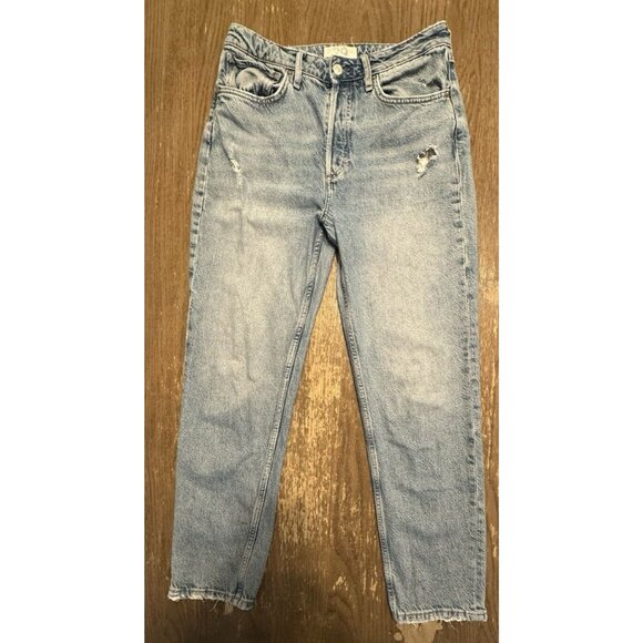 Free People We The Free Fast Times Classic High Rise Button Fly Mom Jeans Sz 29 - Picture 1 of 11